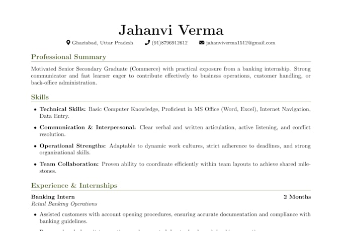 write professional ats resume